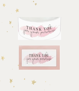 Rectangular Thank You For Your Purchase Sticker 1*3in (12pcs)