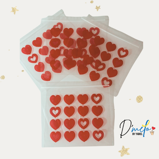 Clear treat bag of hearts 6.5x5.9in (12pcs)