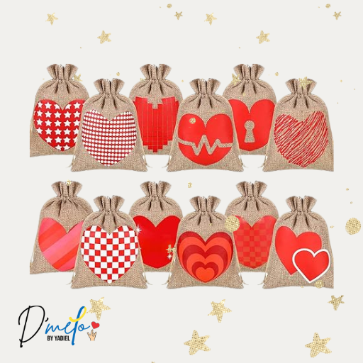 Heart Gift Bag  7x5in (6pcs)