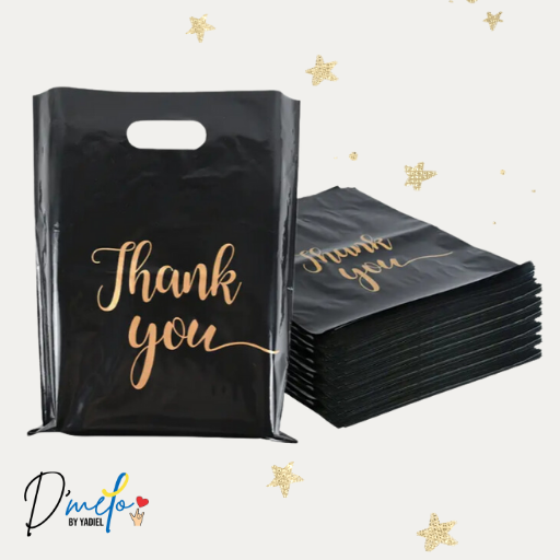 Black Golden Delivery Bag 7.9in x 11.8in (10pcs)