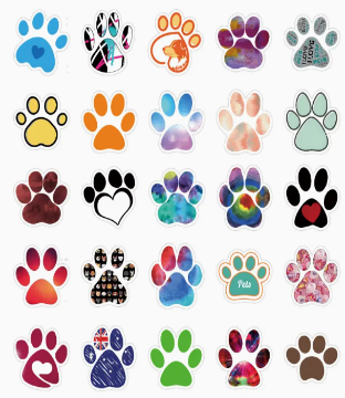 Adorable Paw Prints Waterproof Stickers (5pcs random)